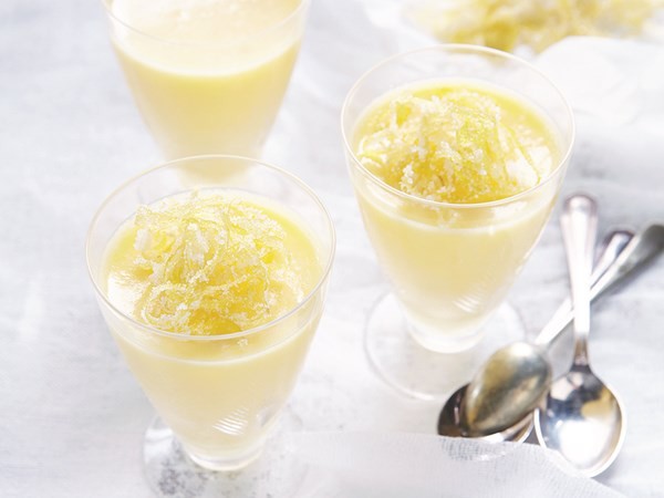 Lemon posset with sugared zest