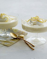 Lemon puddings with candied lemon zest