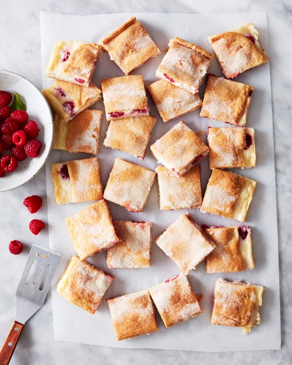 Lemon-raspberry cream cheese bars