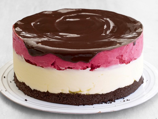 Lemon-raspberry sorbet cake