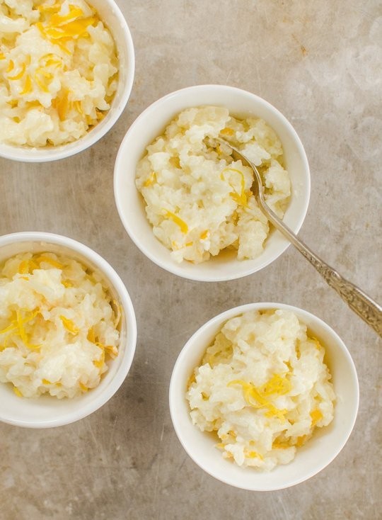 Lemon rice pudding