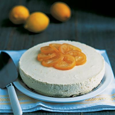 Lemon ricotta cheesecake with a confit of lemons
