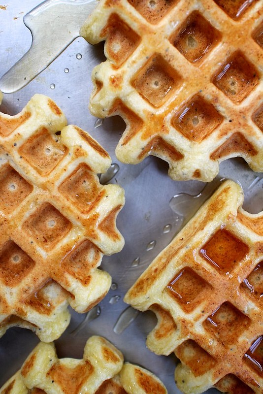 Lemon ricotta waffles with poppy seeds