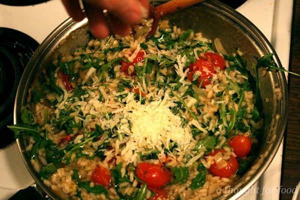Lemon risotto with roasted cherry tomatoes