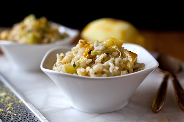 Lemon risotto with summer squash