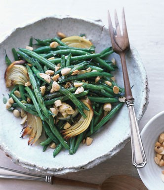 Lemon-roasted green beans with Marcona almonds