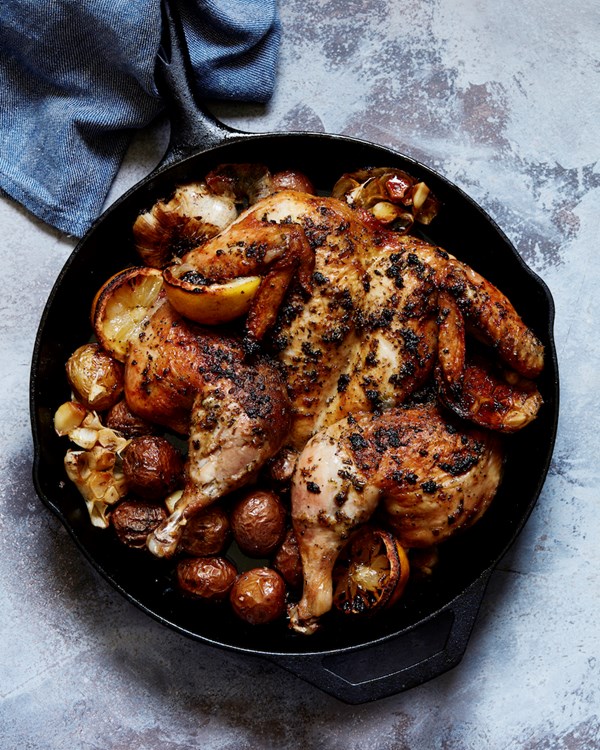 Lemon roasted spatchcock chicken