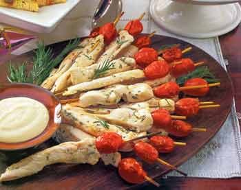 Lemon-rosemary chicken skewers