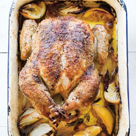Lemon-rosemary roast chicken