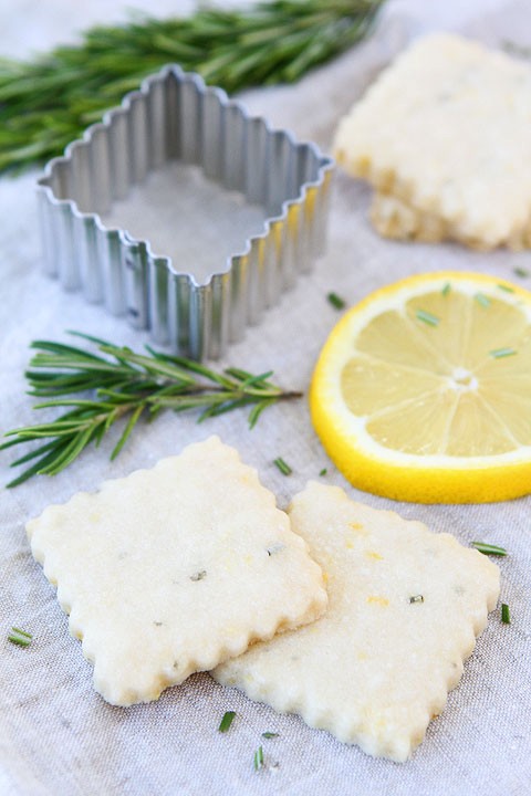 Lemon rosemary shortbread