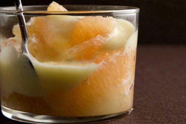 Lemon sabayon with grapefruit