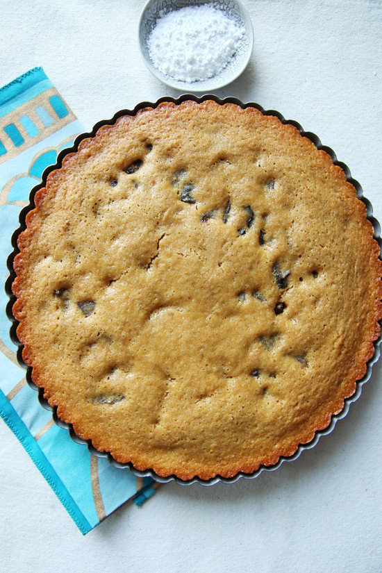 Lemon-scented olive oil cake with plumped figs