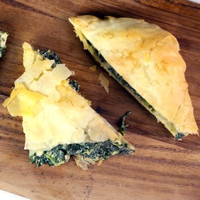 Lemon-scented spinach and feta pie (Spanakopita)