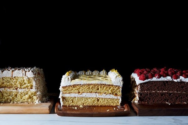 Lemon sheet cake layer cake