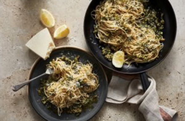 Lemon, Sicilian olive and jalapeno spaghettini with pecorino