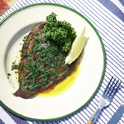 Lemon sole with a citrus and herb butter