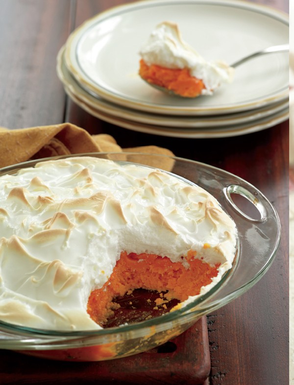 Lemon sweet potatoes with meringue topping
