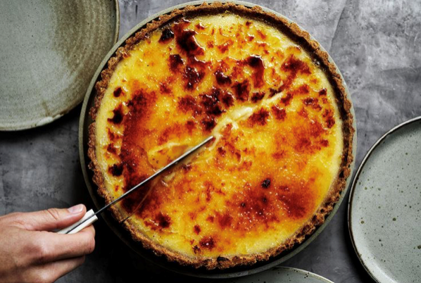 Lemon tart brulee with rye and brown butter pastry [Carina la Delfa]
