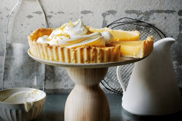 Lemon tart with preserved lemon cream