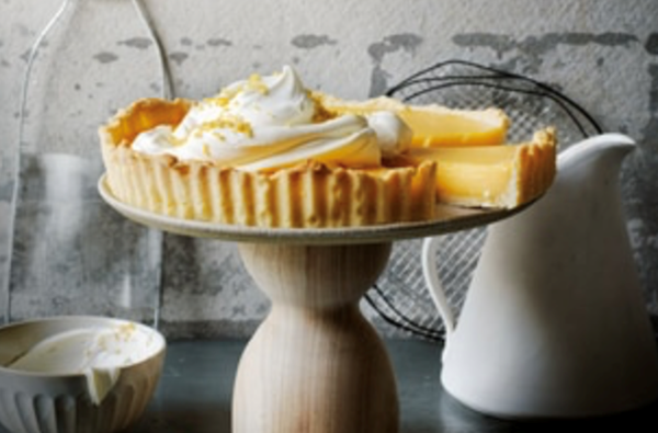Lemon tart with preserved lemon cream