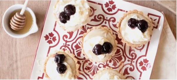 Lemon tea mini tarts with a cherry on top