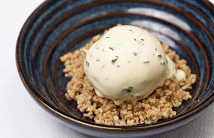 Lemon thyme and garden mint ice cream