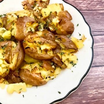 Lemon thyme smashed potatoes