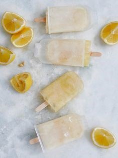 Lemon vanilla ice lollies