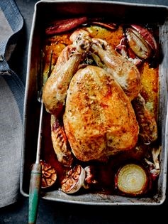 Lemon verbena & thyme-roasted chicken