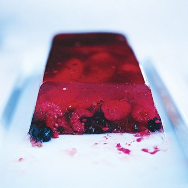 Lemon verbena and summer fruit gelée