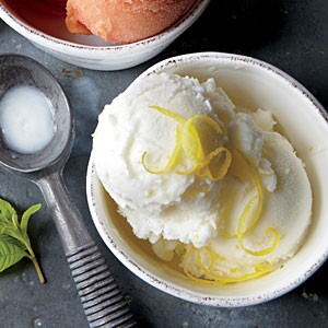 Lemon verbena-buttermilk sherbert