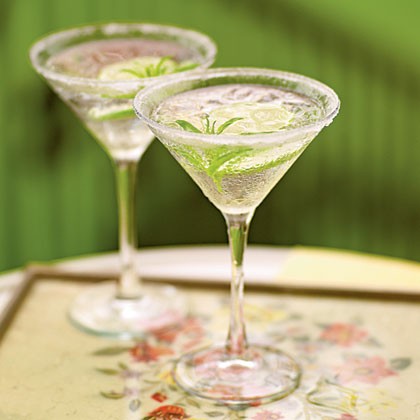 Lemon verbena gimlet cocktails