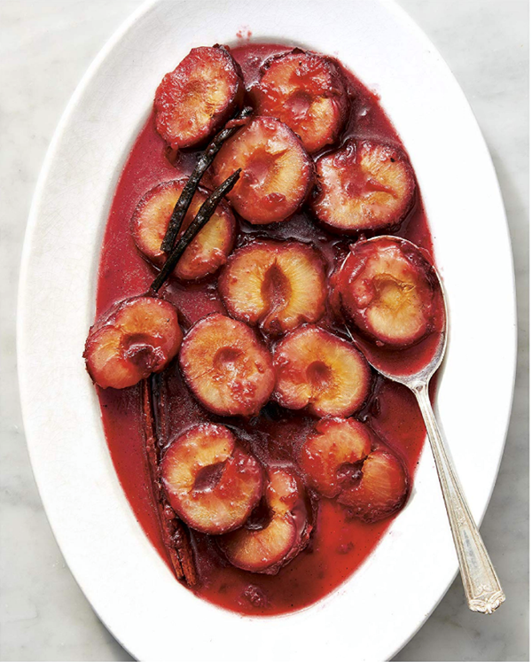 Lemon verbena poached peaches