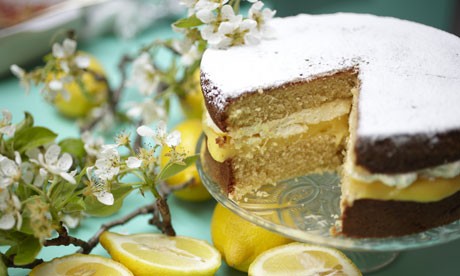 Lemon Victoria sandwich with lemon curd and Limoncello filling