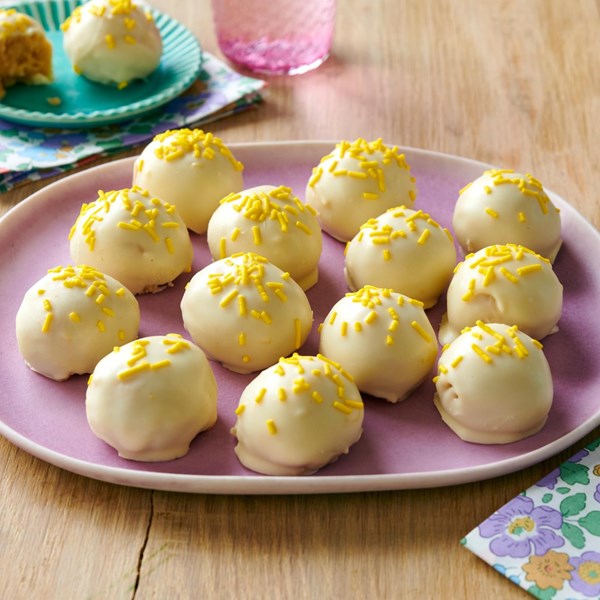 Lemon-white chocolate truffles