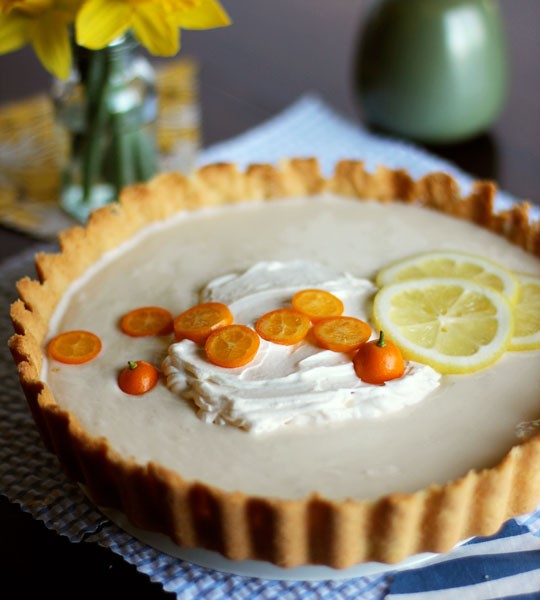Lemon yogurt icebox tart