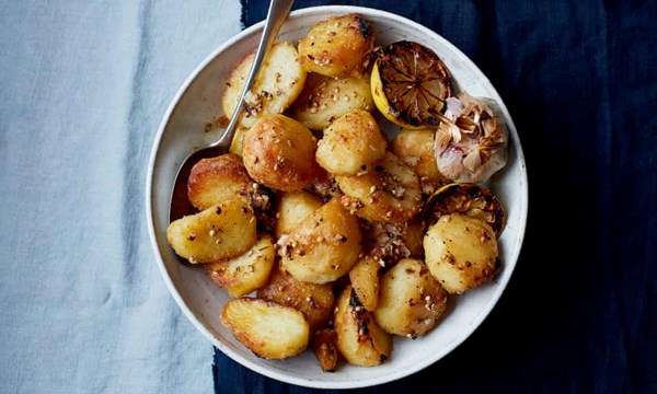 Lemon zest roast potatoes