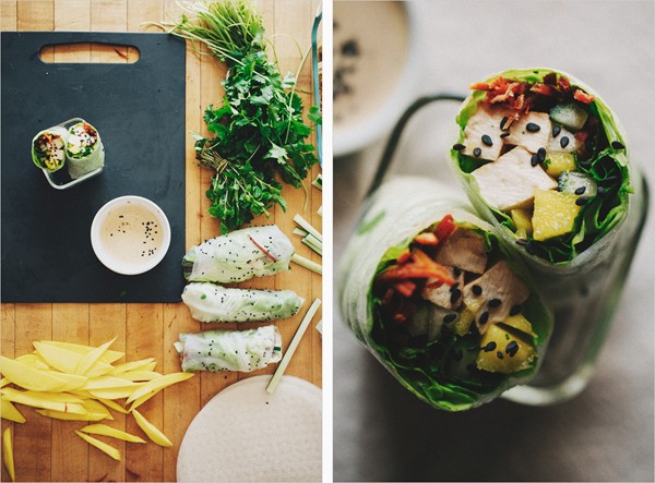 Lemongrass + coconut summer rolls