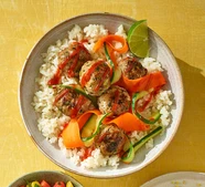 Lemongrass & lime pork meatballs with pickled veg
