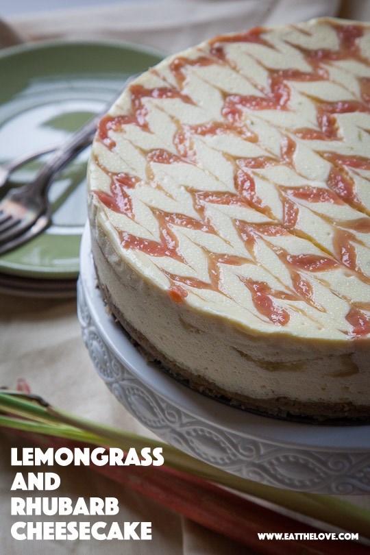 Lemongrass and rhubarb cheesecake