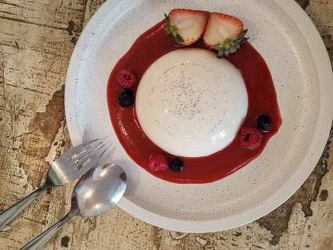 Lemongrass and rosewater pannacotta