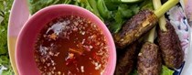 Lemongrass beef skewers with nuoc cham 