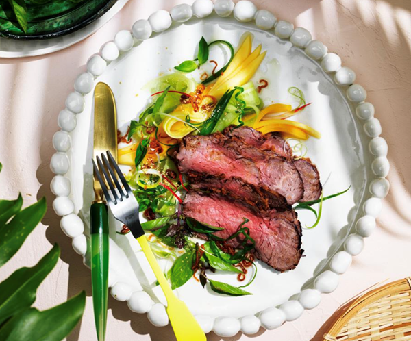 Lemongrass beef with mango and Thai basil