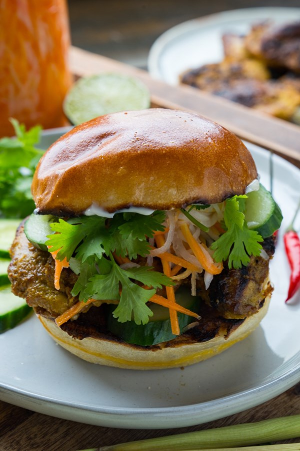 Lemongrass chicken banh mi