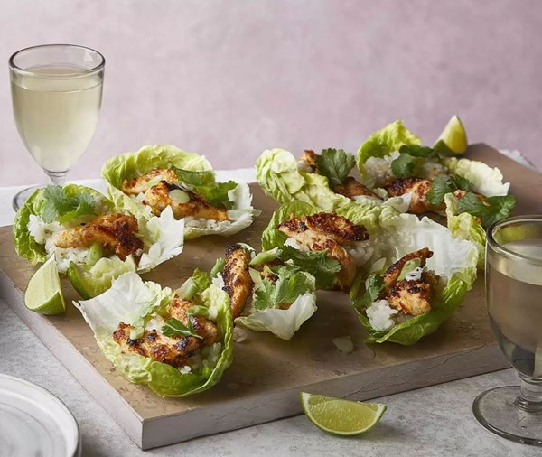 Lemongrass chicken lettuce cups