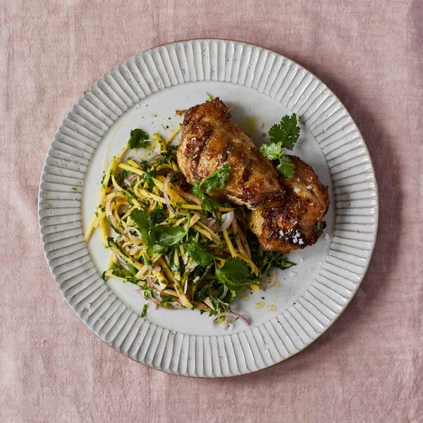 Lemongrass chicken with green mango salad