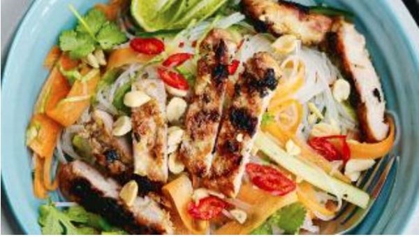 Lemongrass chicken with vermicelli salad