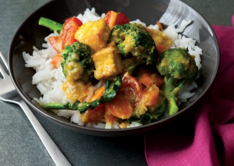 Lemongrass curry with broccoli and tofu
