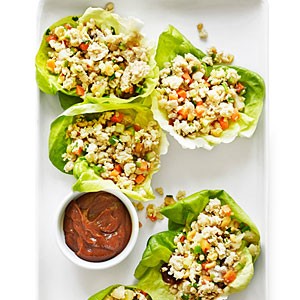 Lemongrass ginger chicken in lettuce cups