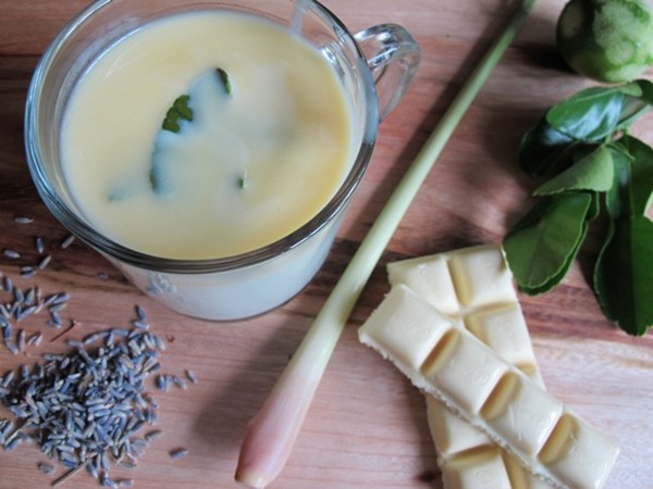 Lemongrass-lavender white hot chocolate